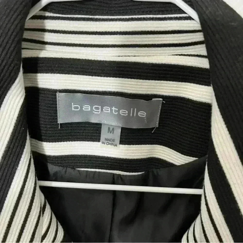 BAGATELLE Striped Moto Zip Up jacket | size Medium‎ - Picture 5 of 11